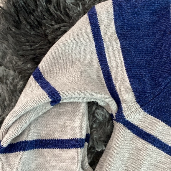 Nautica grey and navy horizontal striped turtleneck sweater - Picture 12 of 17